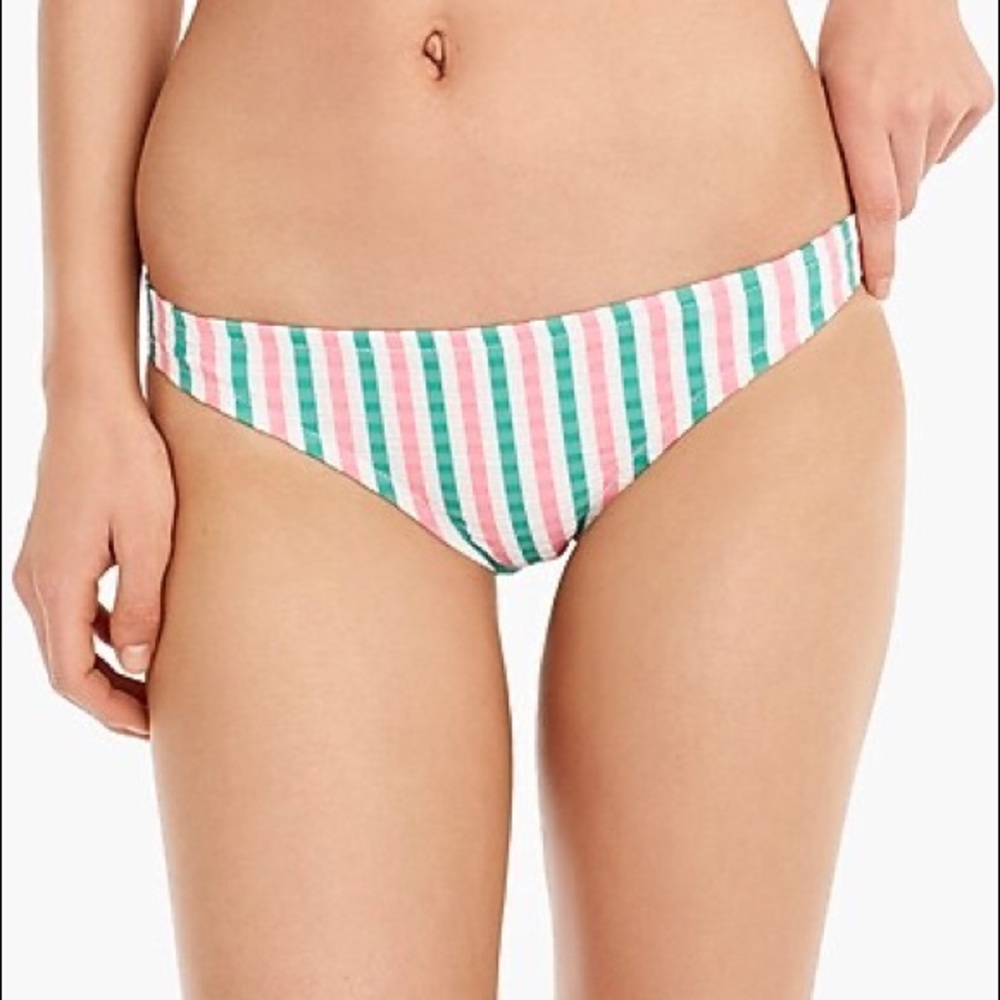 J. Crew Lowrider Bikini Bottoms Seersucker Stripe